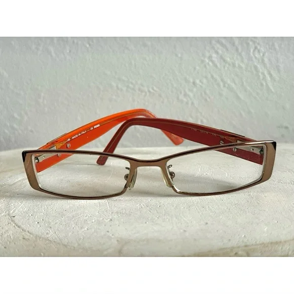 Fendi Womens Eye Glasses Frames Used good Condition Orange Brown - Picture 1 of 16